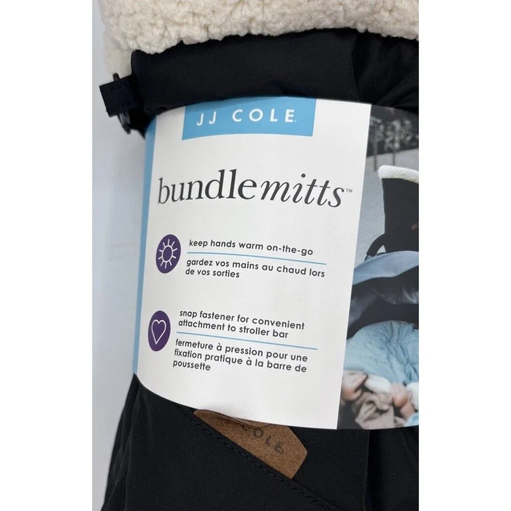 JJ Cole BundleMitts Black Winter Stroller Hand Muff Attachment New NIP